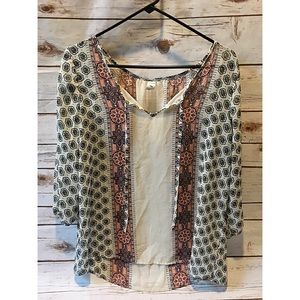 Old Navy Print Blouse Top